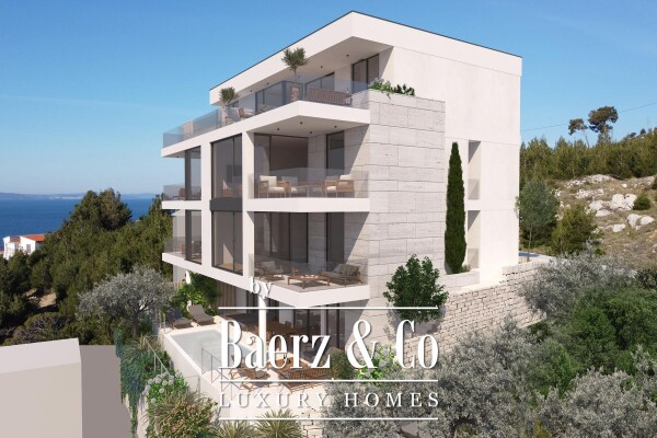 photo 4 Duće, new construction, luxurious apartment with pool and open sea view S1