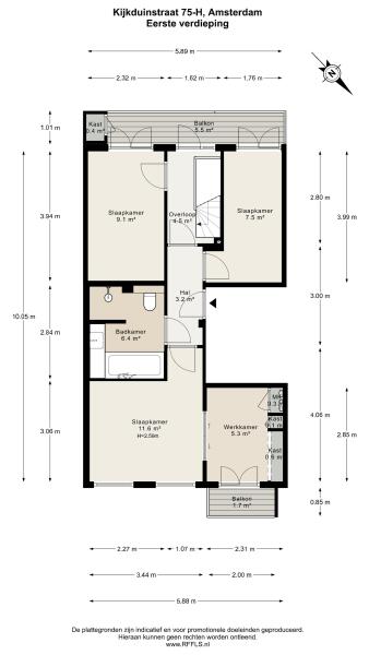 Floor Plan 2 - Kijkduinstraat 75 H